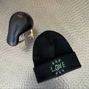 Coney Island Picnic Love Beanie in Black